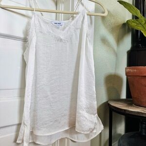 Nine West White Lace Trim Women's Top